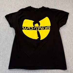 Wu Tang Clan Shirt Women Large Black Yellow Logo Graphic Hip Hop Rap Short Sleev